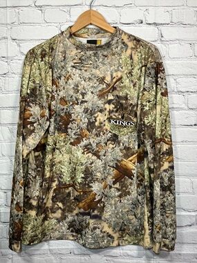 Kings Camo Desert Shadow Crew Neck Long Sleeve T-Shirt Hunting Mens Medium